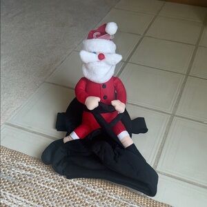 NWT Santa Claus Plush Toy with Black Bag